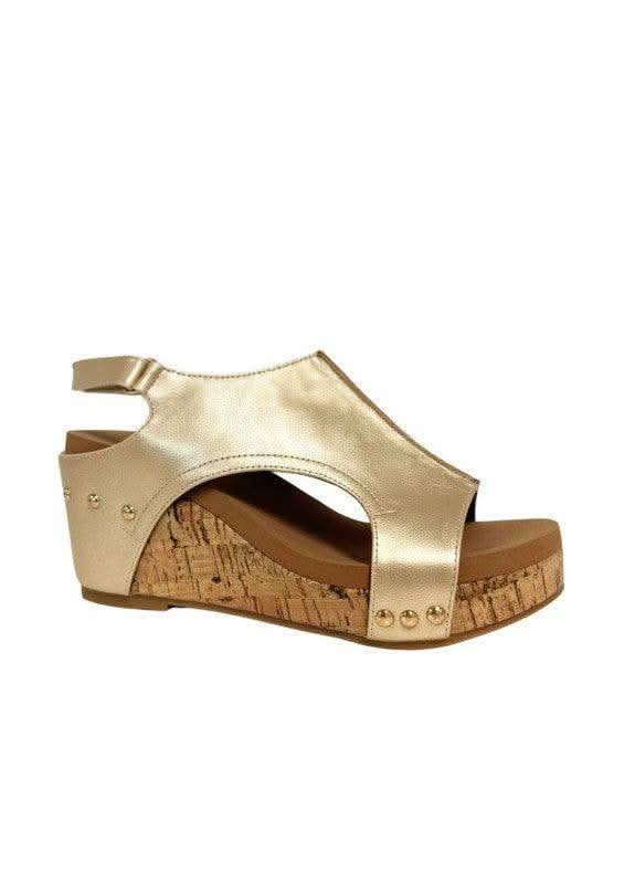 Hannah Thick Sole Roman Wedges – Platforms in Gold - photo