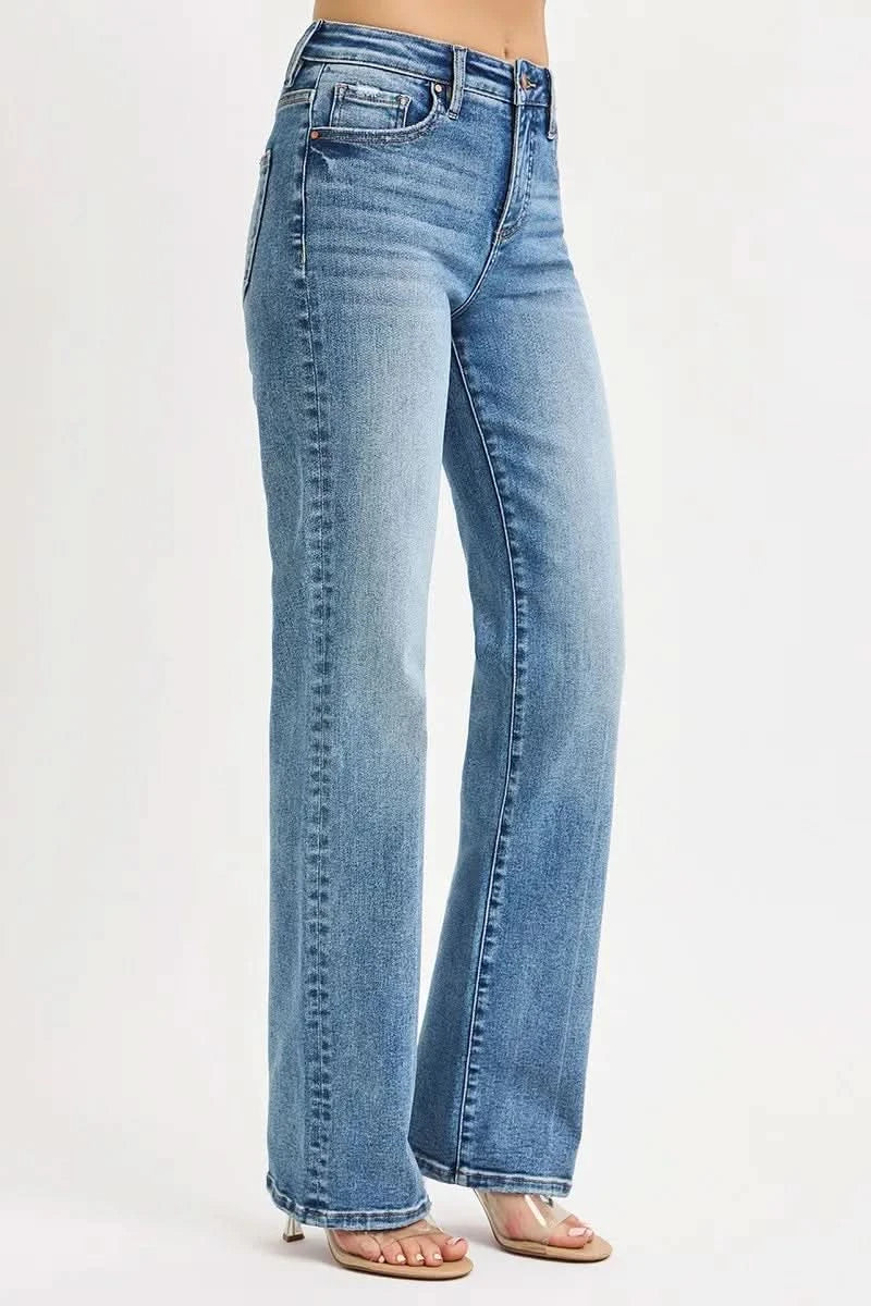 RISEN Full Size Tummy Control High Rise Straight Jeans Plus Size in - photo