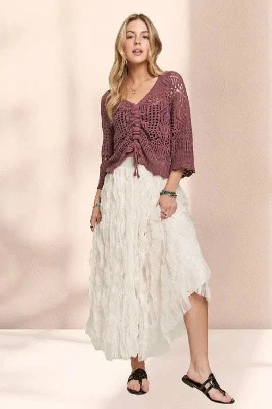ADORA Elastic Waist Cloud Fluffy Maxi Skirt - SwagglyLife Home & Fashion