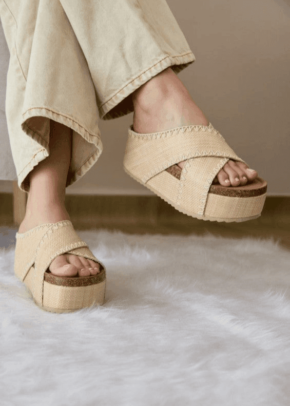 Nina Double Buckle Wedge Bands in - photo