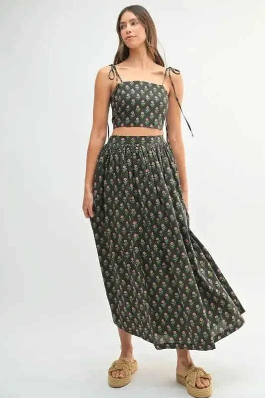 MABLE Floral Crop Top and Skirt Set in - photo