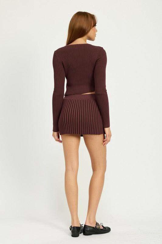 RIBBED KNIT MINI SKIRT - SwagglyLife Home & Fashion