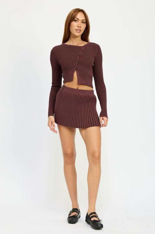 RIBBED KNIT MINI SKIRT - SwagglyLife Home & Fashion