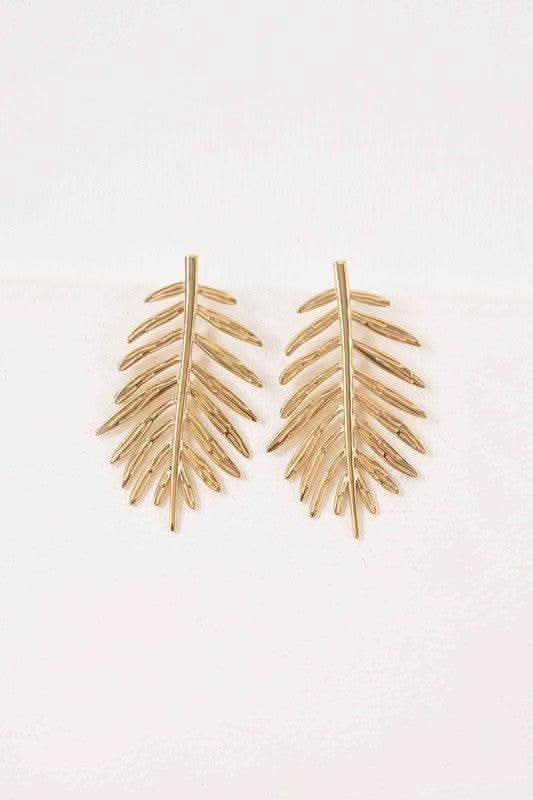Palm Statement Earrings in Gold OS - photo