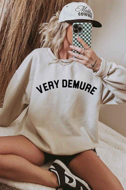 Very Demure Oversized Graphic Sweatshirt - SwagglyLife Home & Fashion Very Demure Oversized Graphic Sweatshirt - SwagglyLife Home & Fashion