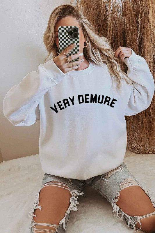 Very Demure Oversized Graphic Sweatshirt - SwagglyLife Home & Fashion Very Demure Oversized Graphic Sweatshirt - SwagglyLife Home & Fashion