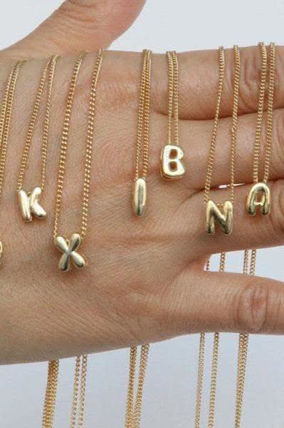 Mini Bubble Initial Letter Personalized Necklace in 1 - photo
