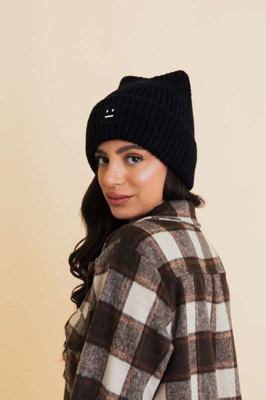 Chill Vibes Soft Ribbed Squared Face Beanie in - photo