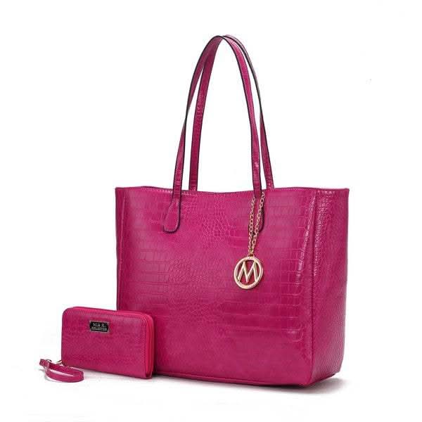 MKF Sadie Oversize Tote & Wallet Set by Mia K in Fuchsia One Size - photo