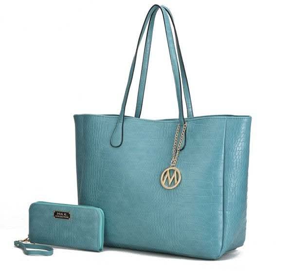 MKF Sadie Oversize Tote & Wallet Set by Mia K in Seafoam One Size - photo