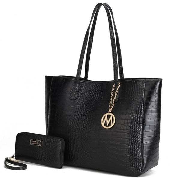 MKF Sadie Oversize Tote & Wallet Set by Mia K in Black One Size - photo