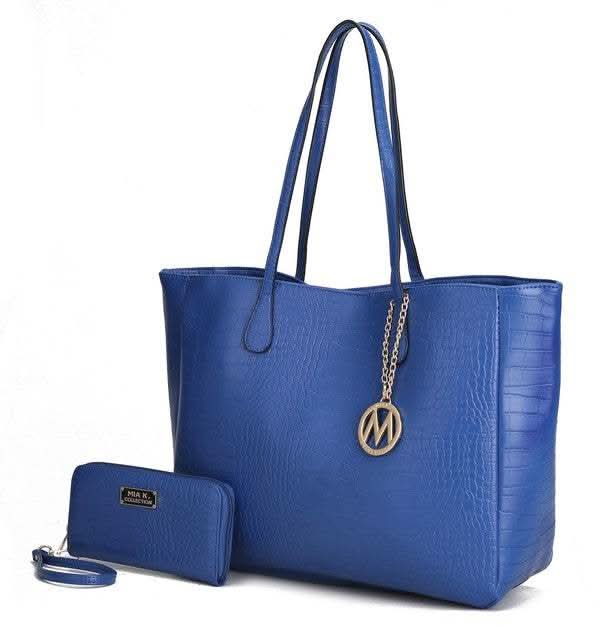 MKF Sadie Oversize Tote & Wallet Set by Mia K in Royal Blue One Size - photo
