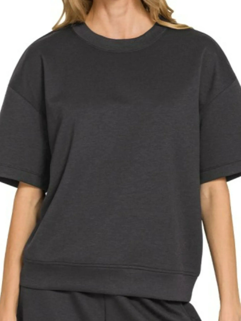 Zenana Scuba Short Sleeve Top & Shorts Set in - photo