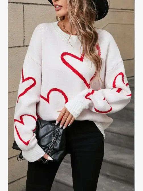 Heart Sweater in white - photo