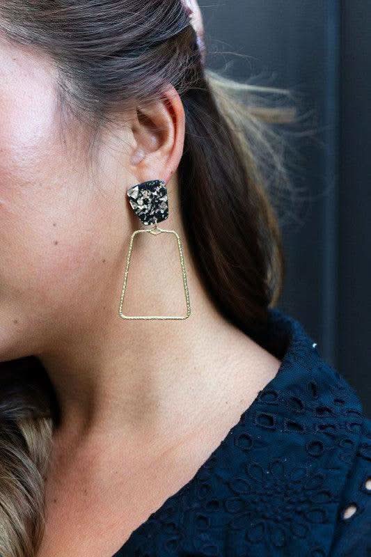 Ariana Earrings - Black Gold Flake in - Earrings photo