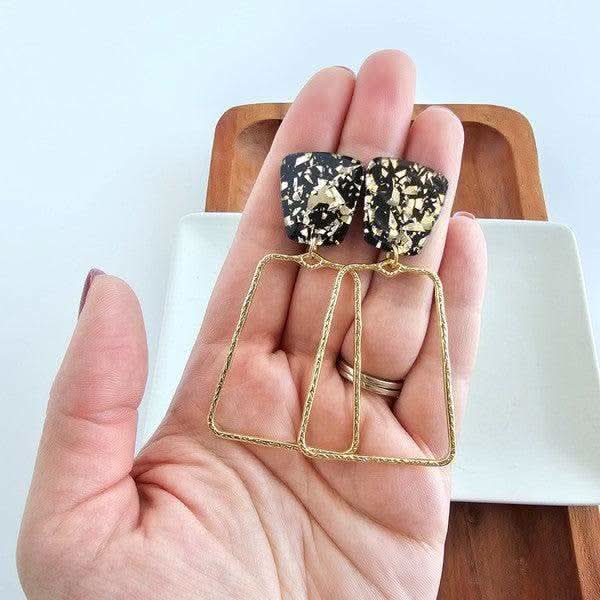 Ariana Earrings - Black Gold Flake in - Earrings photo