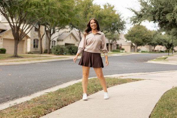 The Britt - Brown Skort - SwagglyLife Home & Fashion