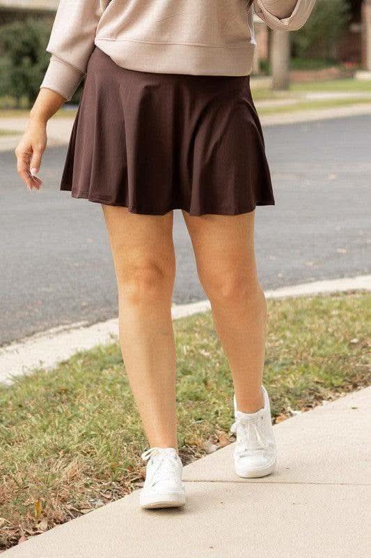 The Britt - Brown Skort - SwagglyLife Home & Fashion