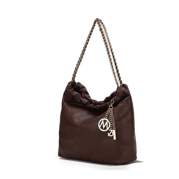 MKF Celestine Quilted Shoulder Bag by Mia K in Coffee One Size - photo
