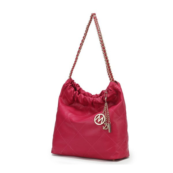 MKF Celestine Quilted Shoulder Bag by Mia K in Fuchsia One Size - photo