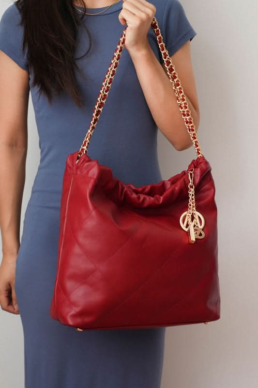 MKF Celestine Quilted Shoulder Bag by Mia K in Wine One Size - photo