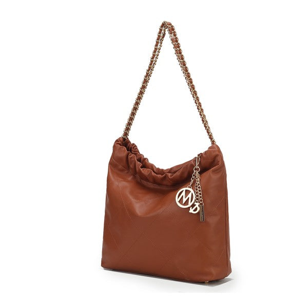 MKF Celestine Quilted Shoulder Bag by Mia K in Cognac One Size - photo