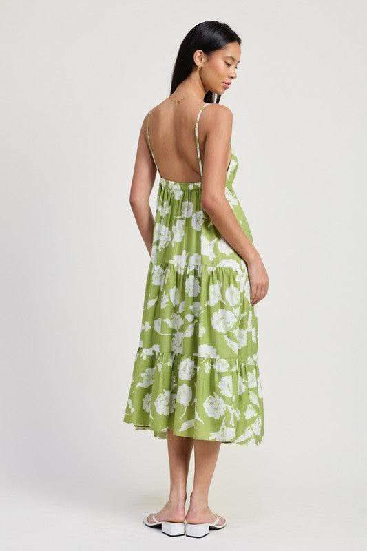 Emory Park Floral Maxi Dress with Spaghetti Straps & Flared Skirt in - Skirts photo