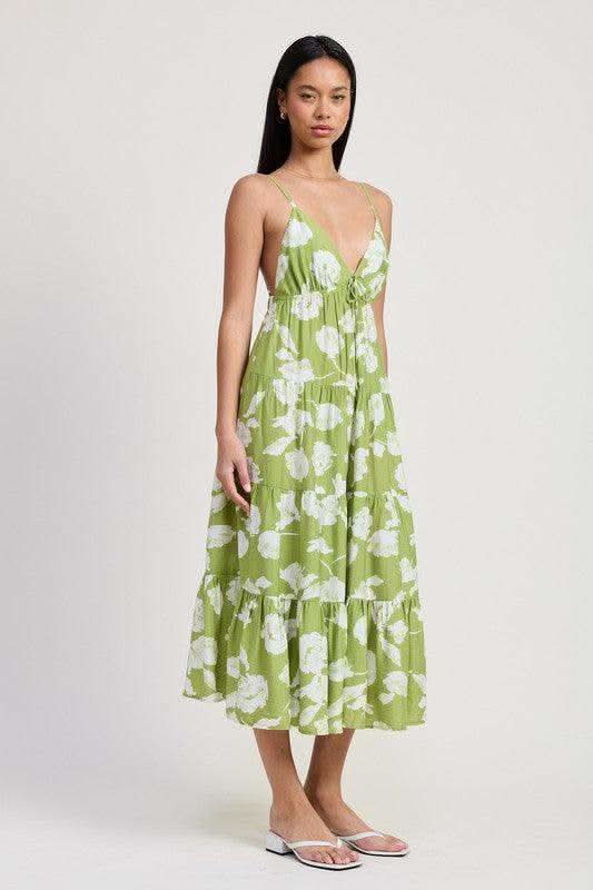 Emory Park Floral Maxi Dress with Spaghetti Straps & Flared Skirt in - Skirts photo