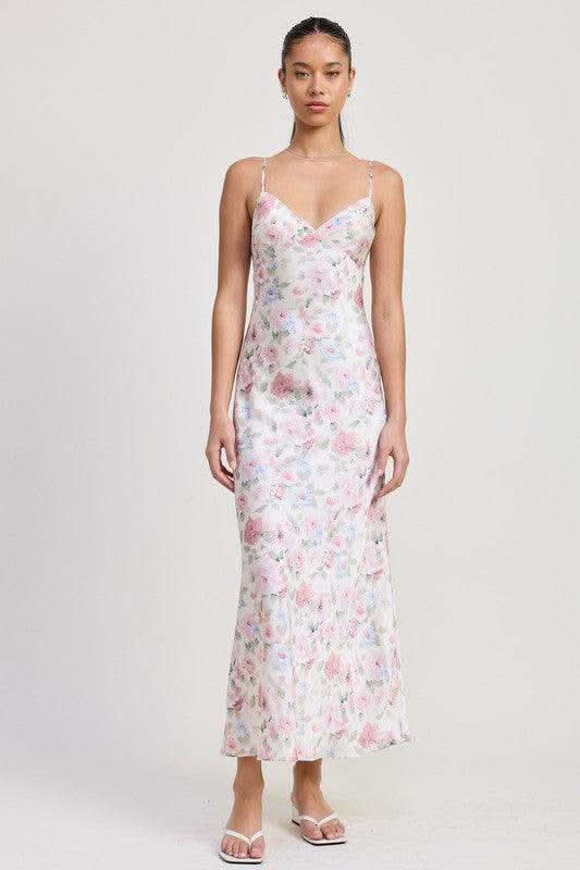 Emory Park Spaghetti Strap Maxi Floral Dress - SwagglyLife Home & Fashion