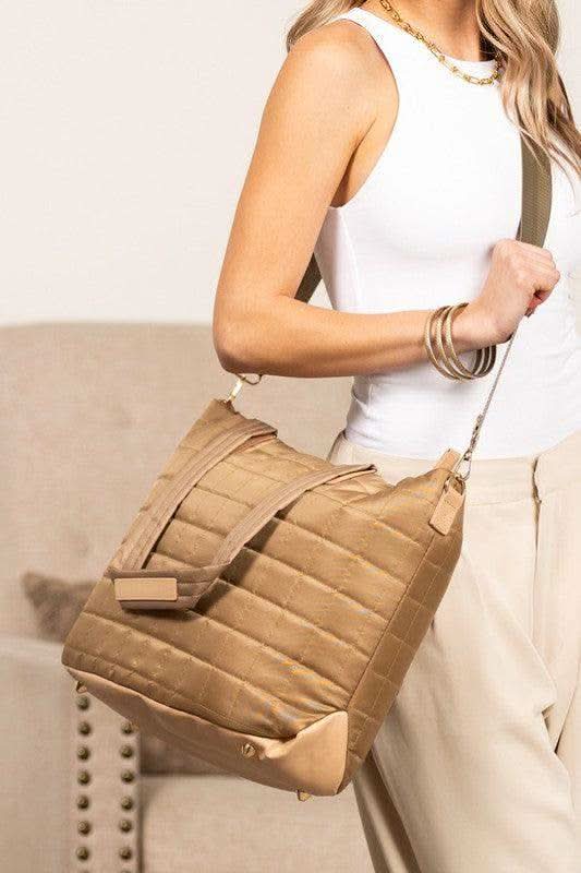 Mila Quilted Traveler Tote with Mini Clutch - SwagglyLife Home & Fashion
