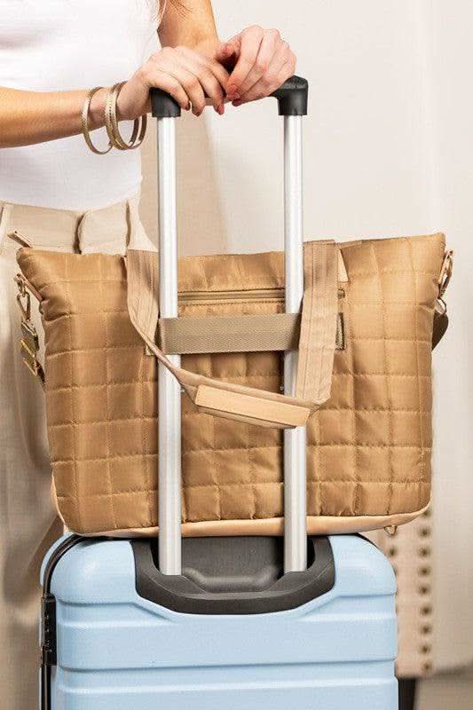Mila Quilted Traveler Tote with Mini Clutch - SwagglyLife Home & Fashion