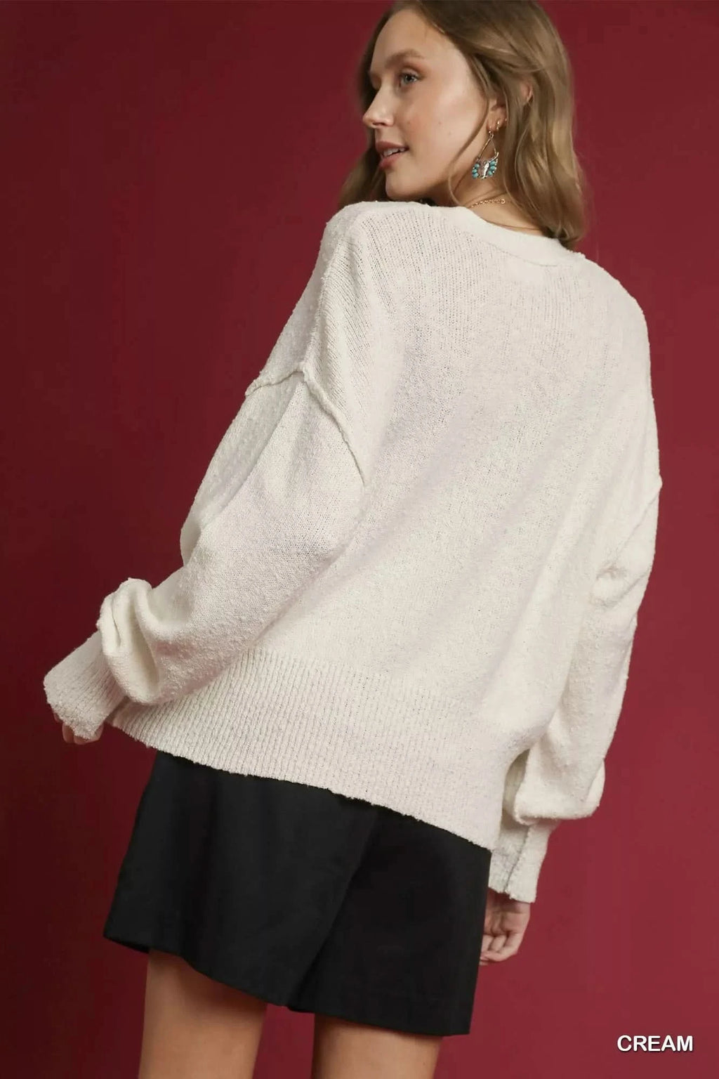 Umgee Button-Front V-Neck Knit Cardigan in - photo