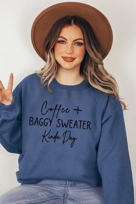 Coffee Baggy Sweater Sweatshirt in Indigo - photo