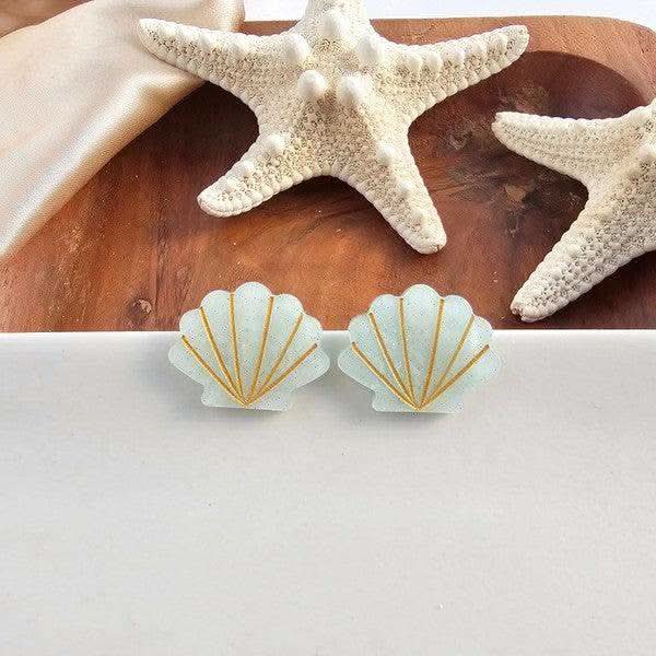 Seashell Studs - Seafoam Pearl in - photo