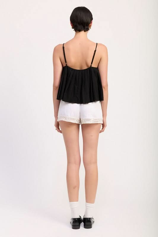Eleni Pleated Tie Front Cami Top - SwagglyLife Home & Fashion