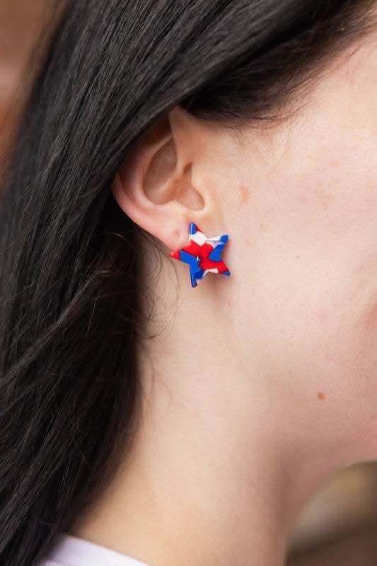 Liberty Star Studs - Red, White & Blue - SwagglyLife Home & Fashion