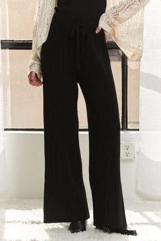 ADORA Tied Wide Leg Knit Pants - SwagglyLife Home & Fashion ADORA Tied Wide Leg Knit Pants - SwagglyLife Home & Fashion