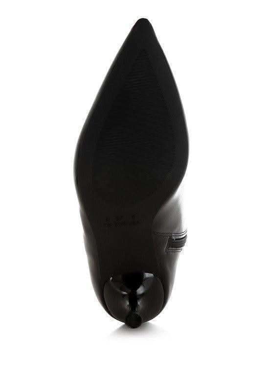 Thymus Faux Leather Kitten Heel Boots in - photo