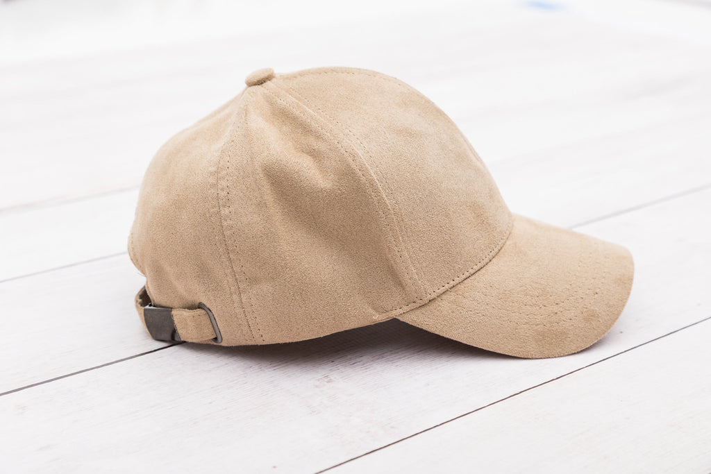 Suede Boyfriend Ball Cap in Khaki - Baseball Caps photo