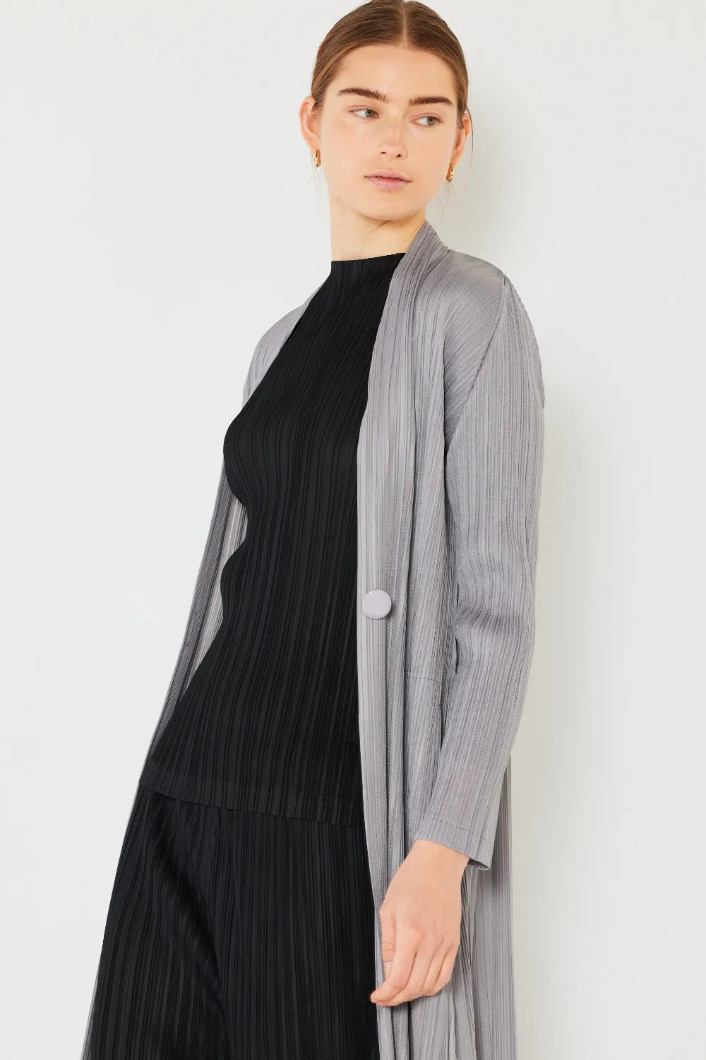 Marina West Swim Pleated Long Sleeve Cardigan in - photo