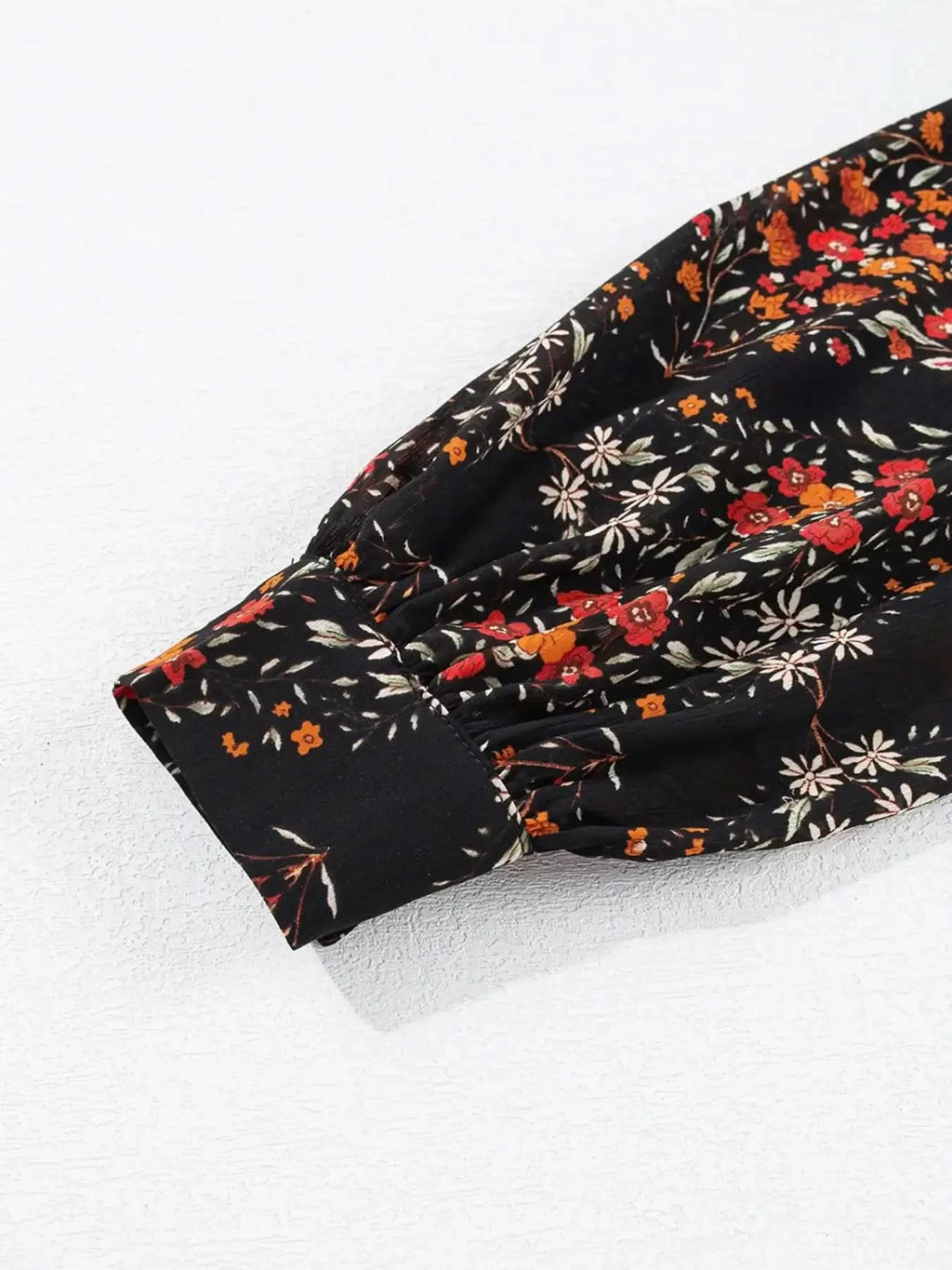 Floral Print Lantern Sleeve Loose Shirt - SwagglyLife Home & Fashion