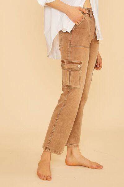 Annie Wear Straight Leg Jeans with Cargo Pockets - SwagglyLife Home & Fashion