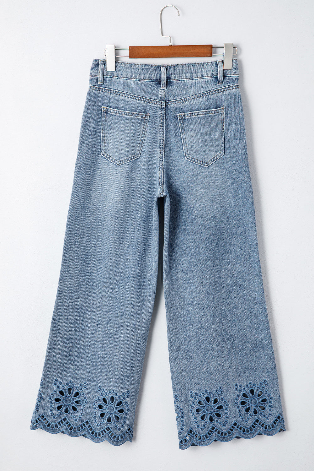 Juliette Embroidered Cropped Wide Leg High Waist Jeans in - Bottoms/Jeans photo