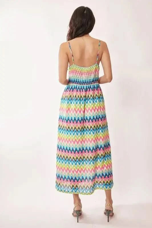 Davi & Dani Multi Color Crochet Lace Midi Dress in - photo