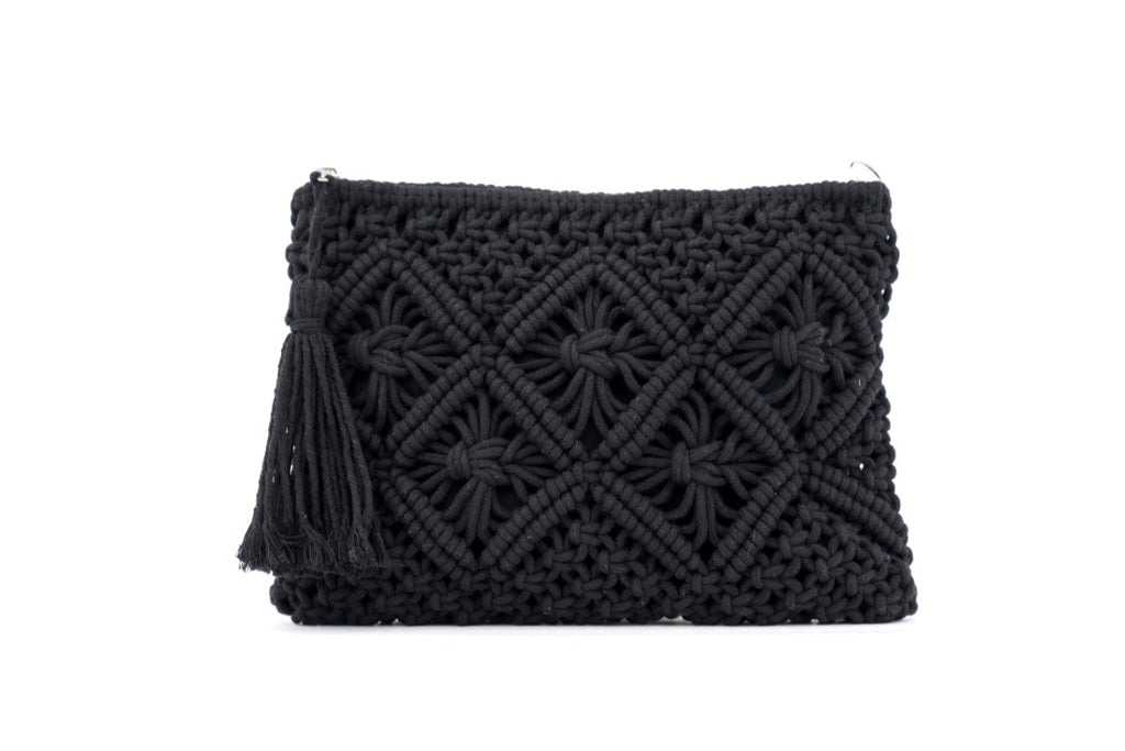 Macrame Tassel Clutch in - photo