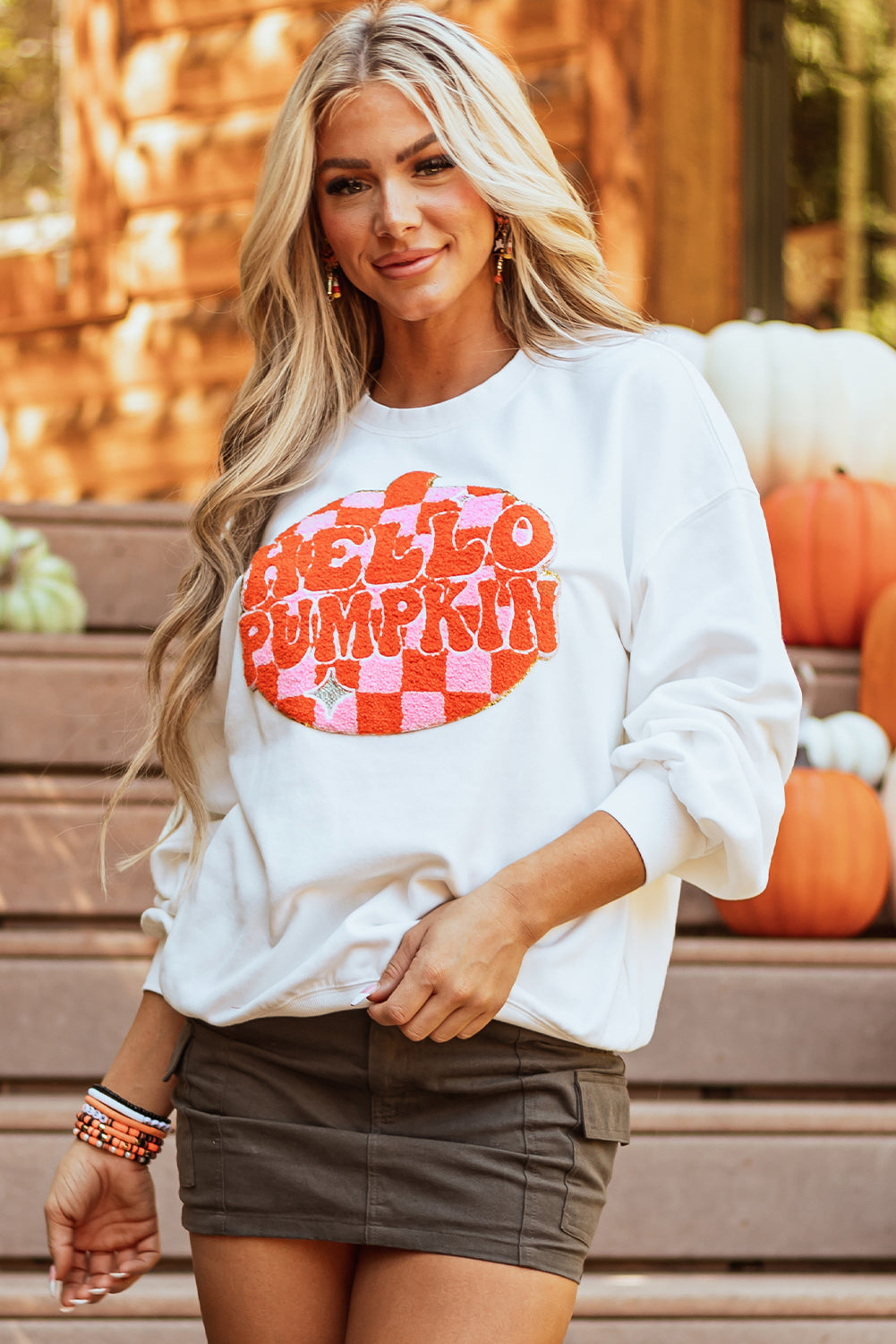 Blair Halloween Pumpkin Patched Pullover Sweatshirt in - Tops/Sweatshirts & Hoodies photo