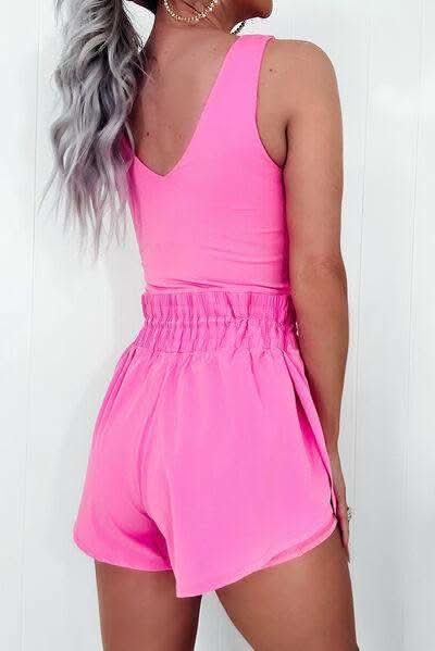 Drawstring Wide Strap Romper - SwagglyLife Home & Fashion