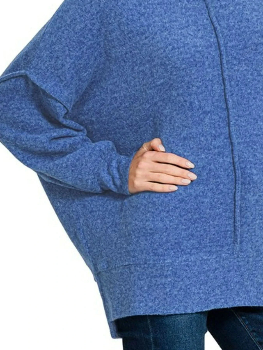 Zenana Brushed Melange Hacci Oversized Sweater in - photo