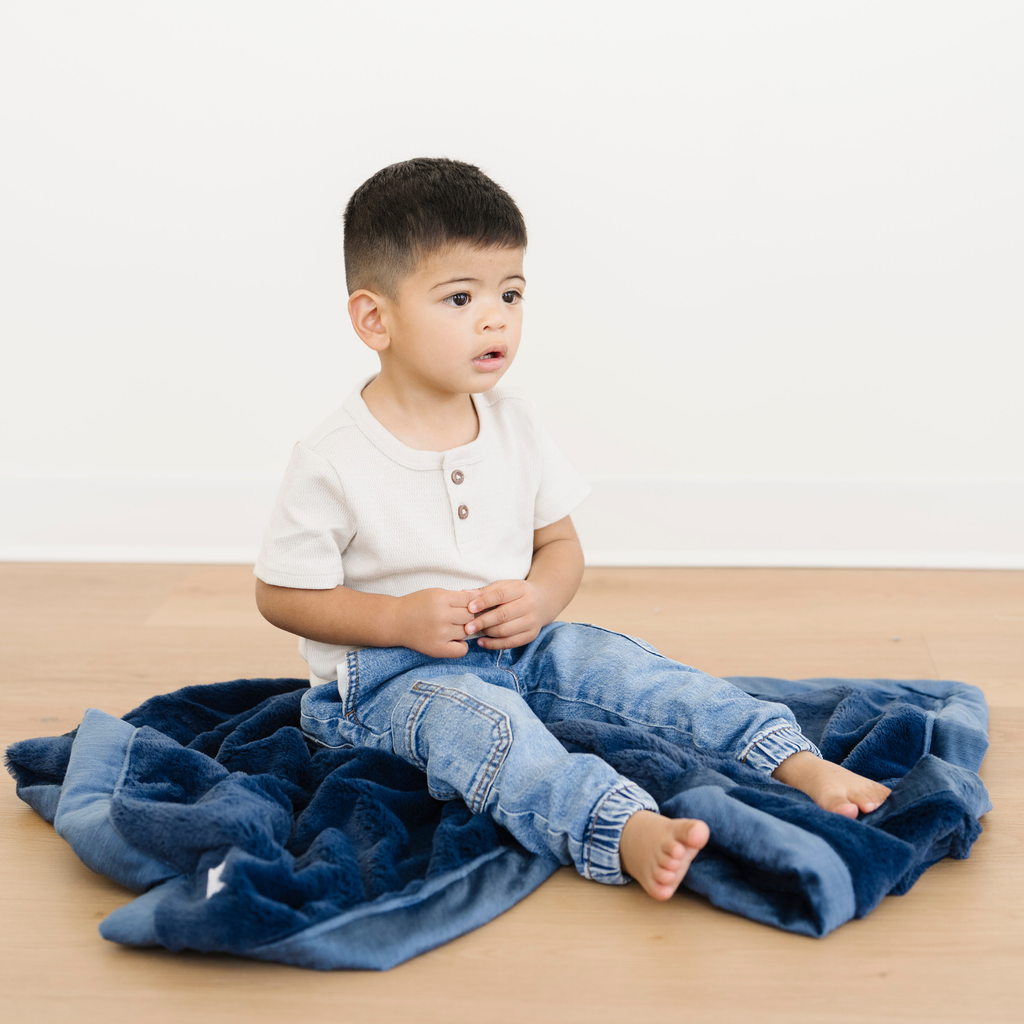 LUSH RECEIVING BLANKETS in Navy - Receiving Blanket photo
