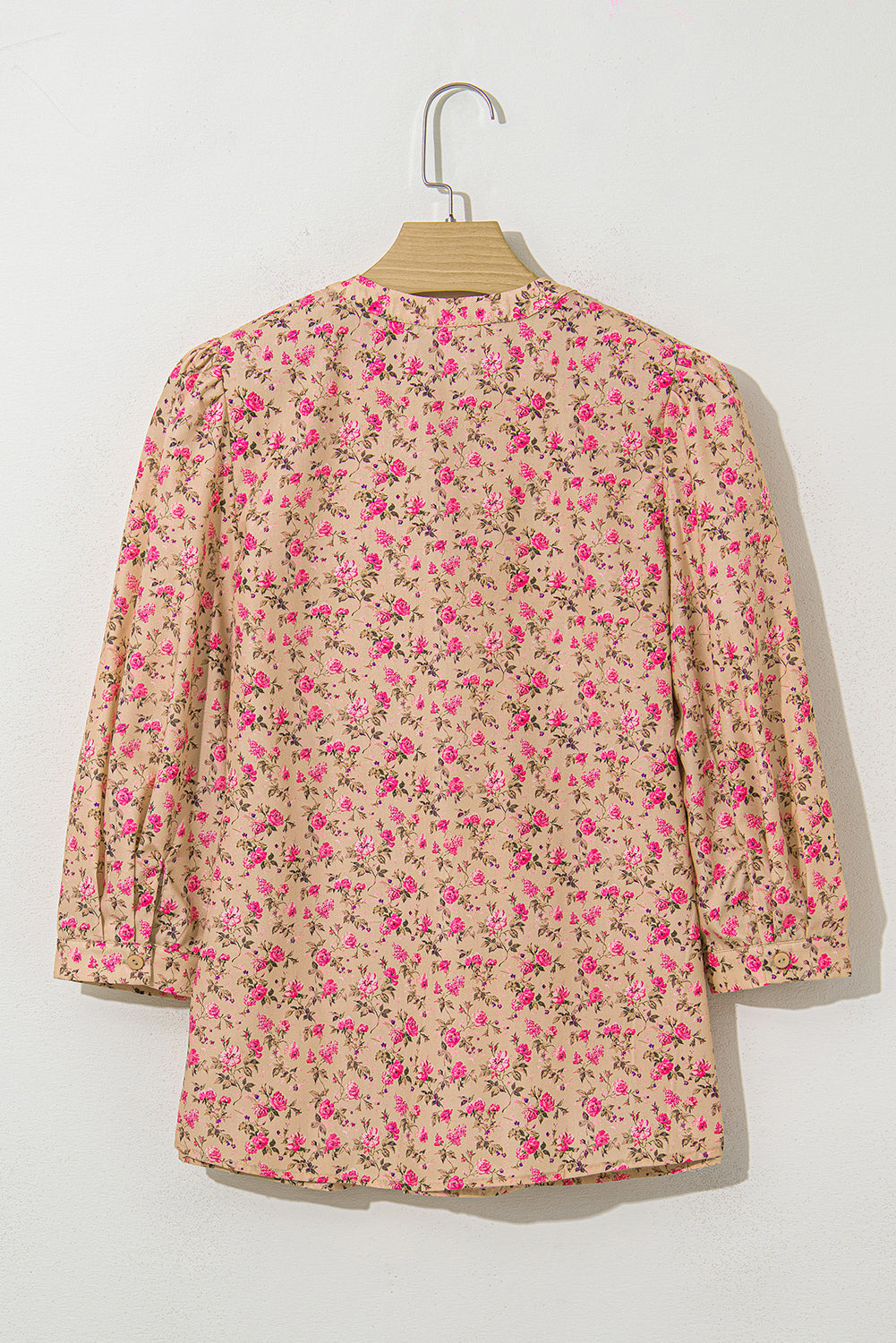Sadie Floral Bow Pin-tuck Bust Half Puff Sleeve Blouse in - Tops/Blouses & Shirts photo